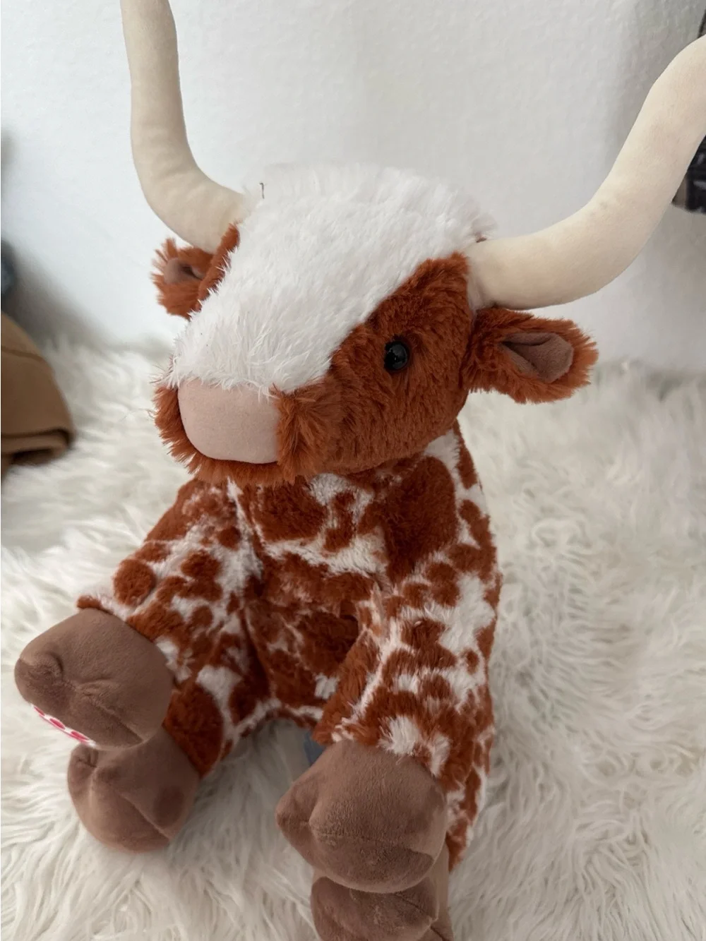 Build-A-Bear Brown & White Longhorn Plush